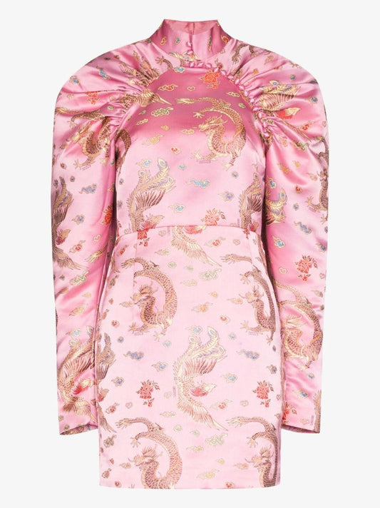 Kim Dragon Jacquard Mini Dress