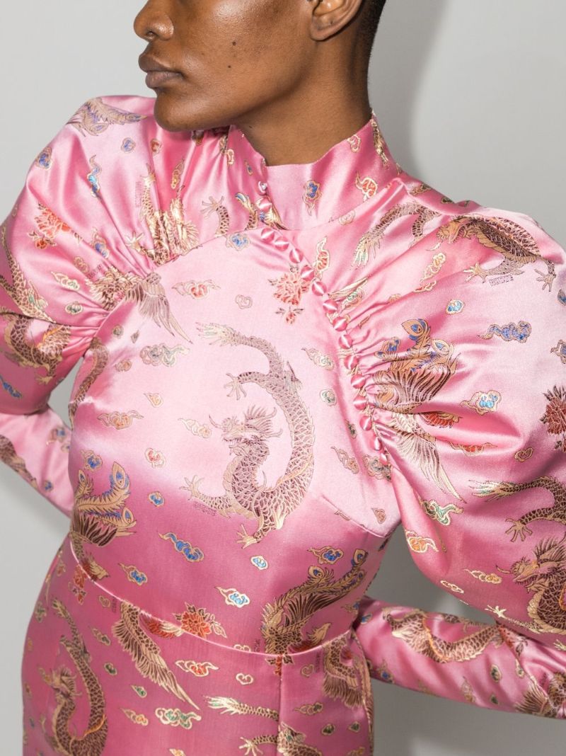 Kim Dragon Jacquard Mini Dress