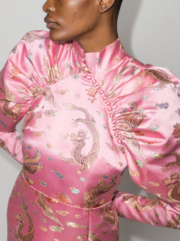 Kim Dragon Jacquard Mini Dress