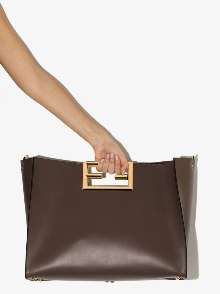 Brown Way Large Leather Tote Bag