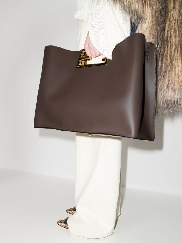 Brown Way Large Leather Tote Bag