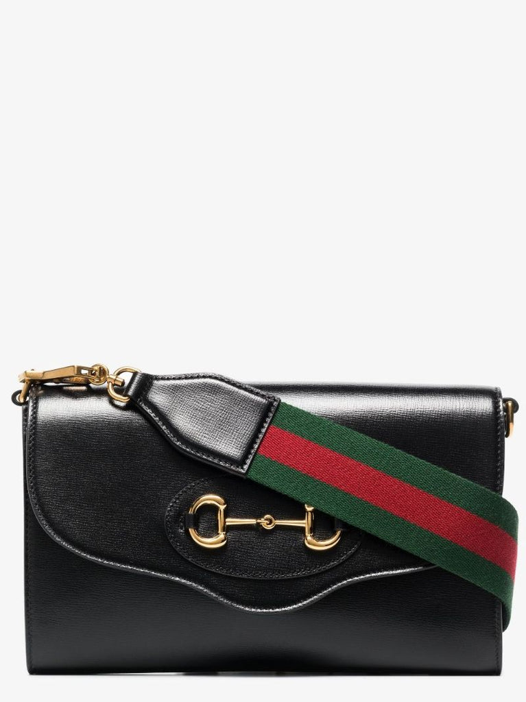 Black Horsebit 1955 Small Leather Shoulder Bag