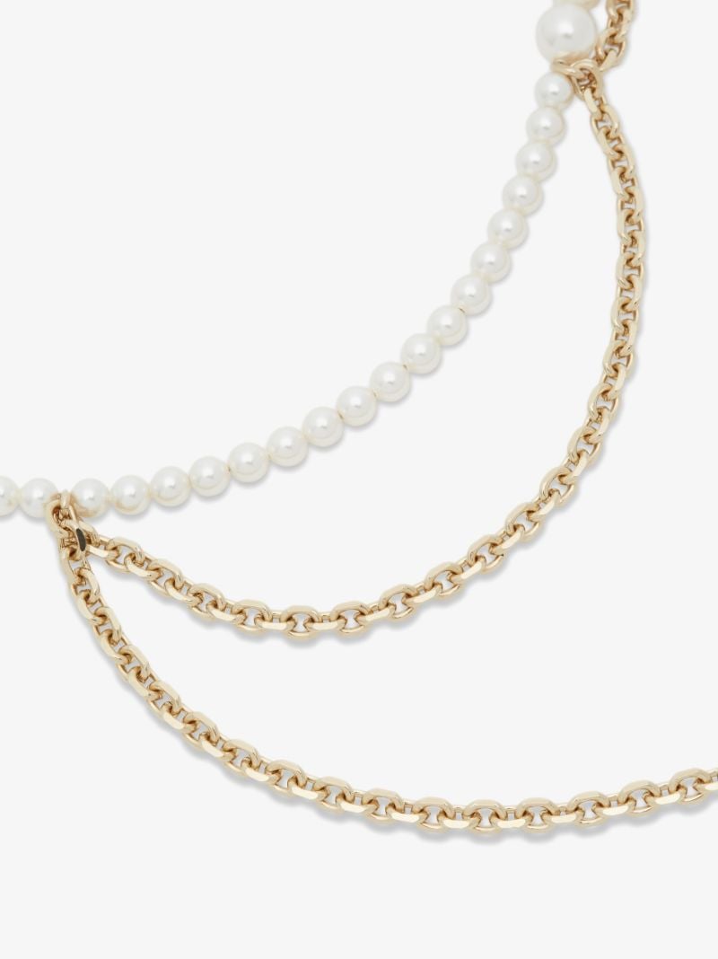 Gold-plated Jill Faux Pearl Crystal Necklace