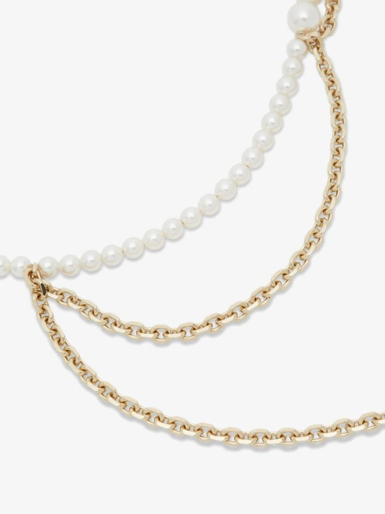 Gold-plated Jill Faux Pearl Crystal Necklace