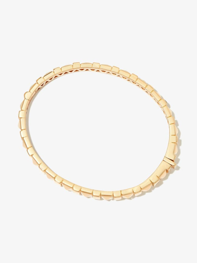 18k Yellow Gold Pyramid Multi-stone Bangle Bracelet