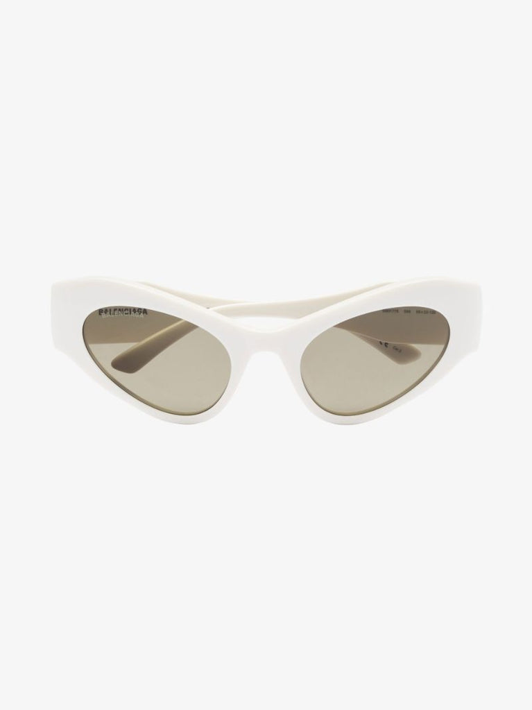 White Logo Embellished Cat Eye Sunglasses