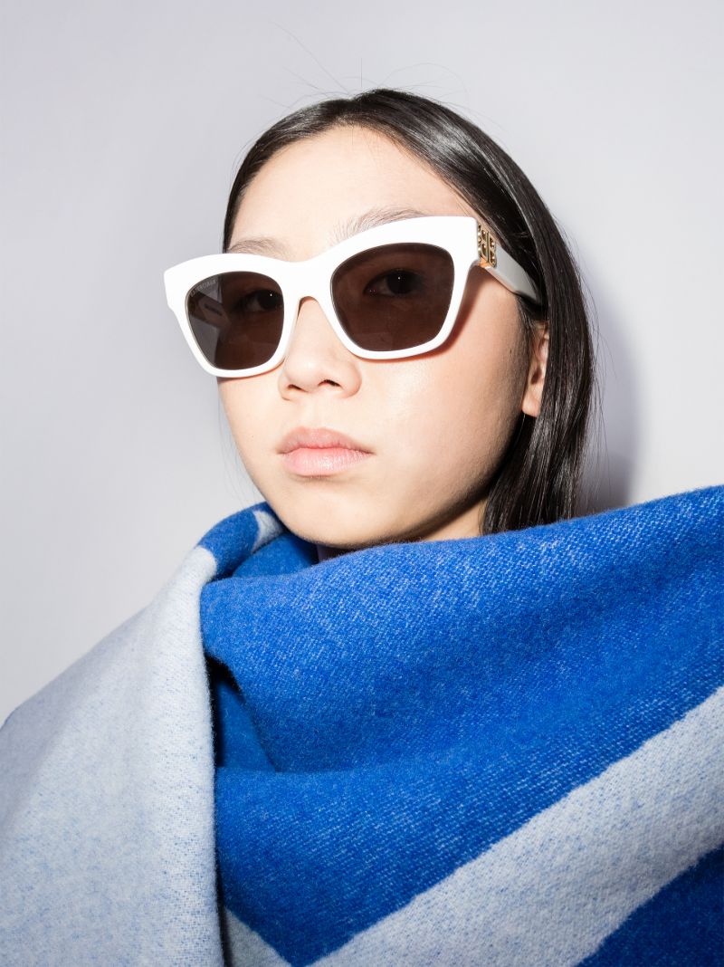 White Oversized Square Sunglasses