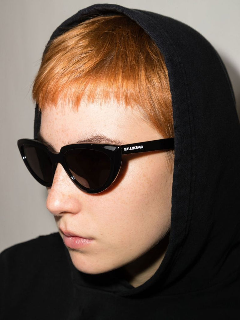 Black Elongated Cat Eye Sunglasses