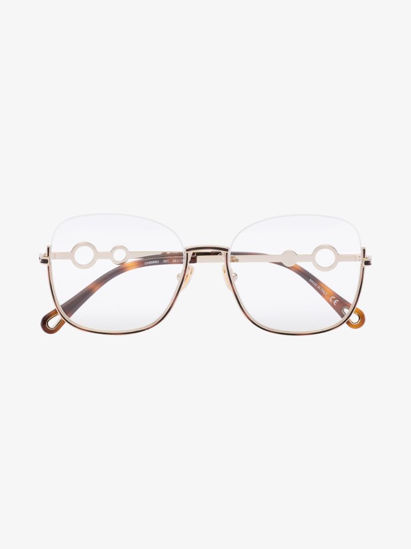 Gold Tone Sofya Square Optical Glasses