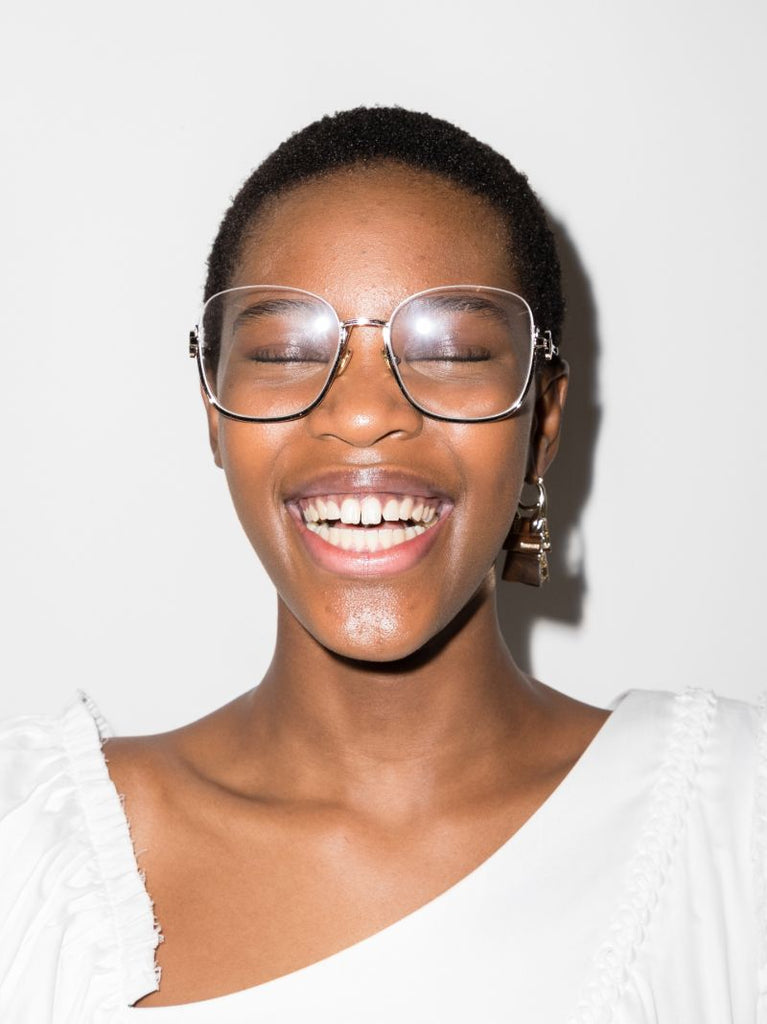 Gold Tone Sofya Square Optical Glasses