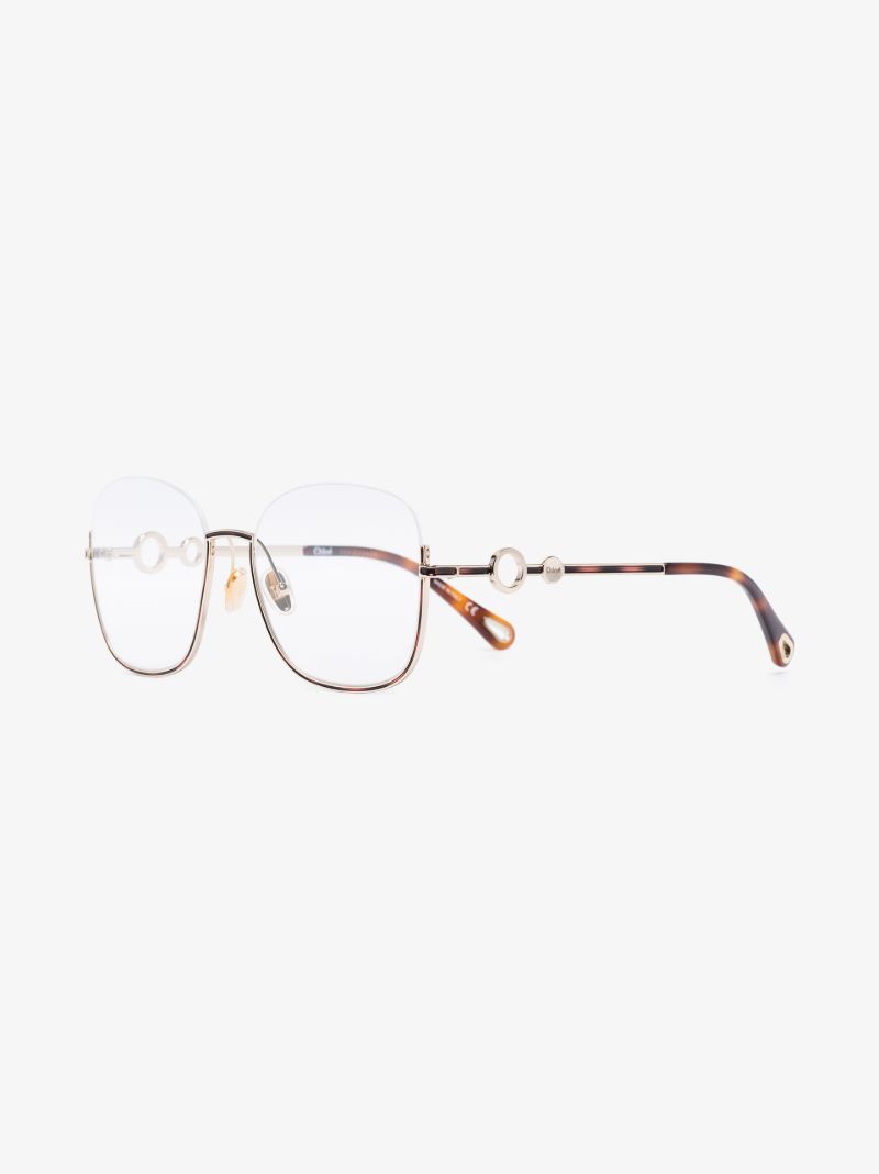 Gold Tone Sofya Square Optical Glasses
