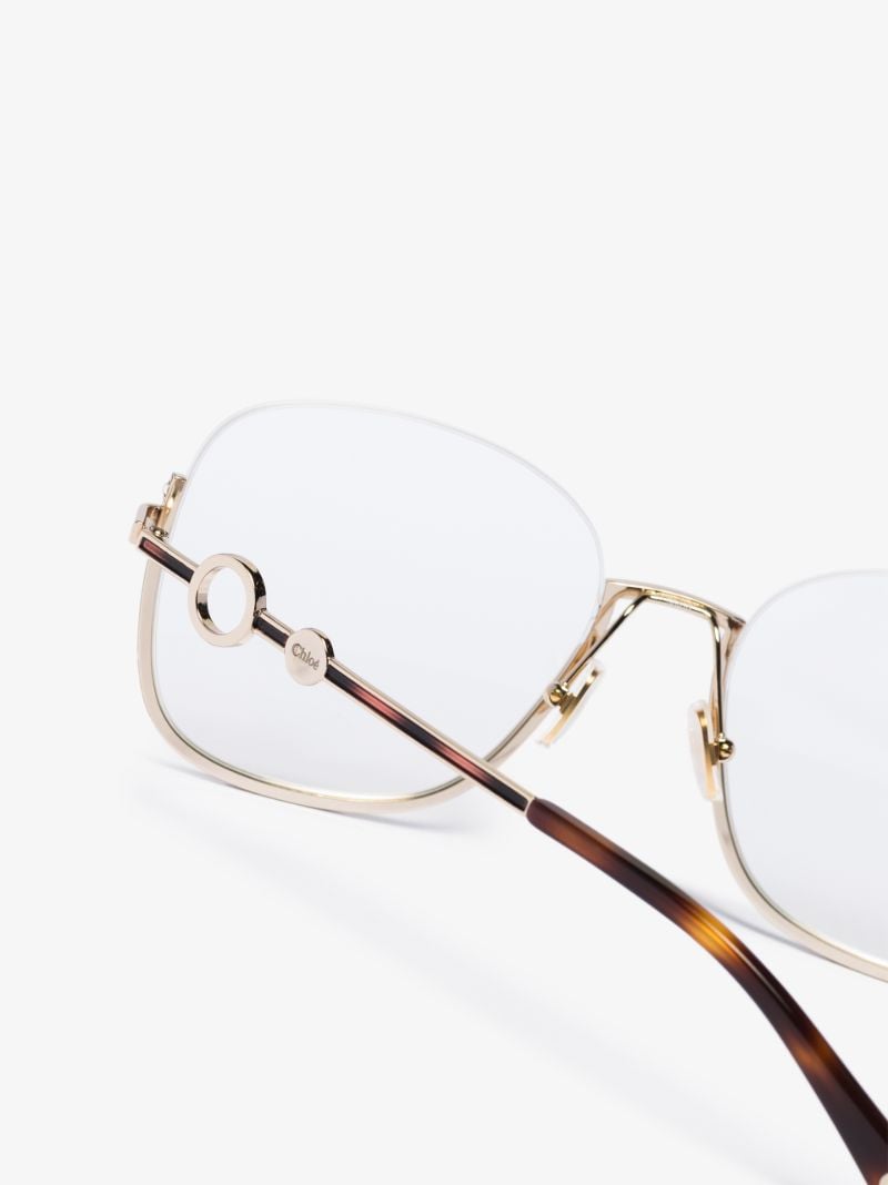 Gold Tone Sofya Square Optical Glasses
