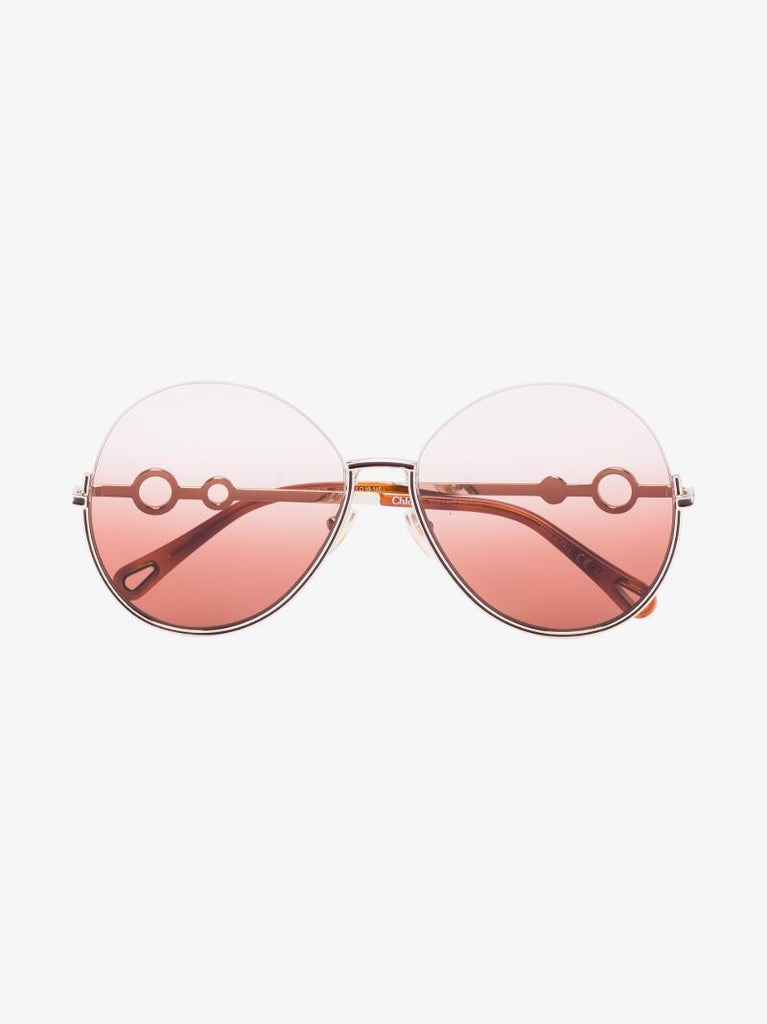 Gold Tone Sofya Round Sunglasses