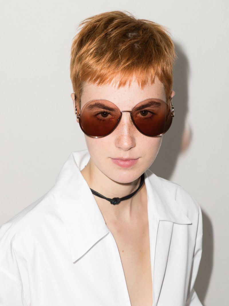 Gold Tone Sofya Round Sunglasses