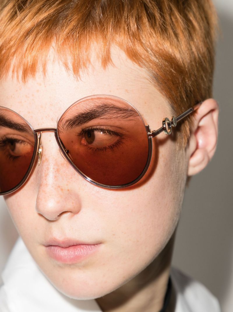 Gold Tone Sofya Round Sunglasses
