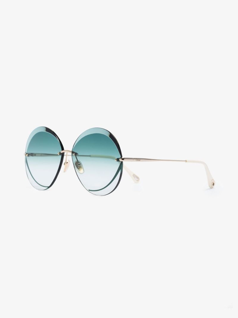Gold Tone Tayla Round Sunglasses