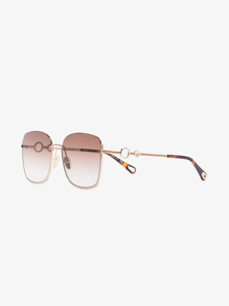 Gold Tone Sofya Square Sunglasses