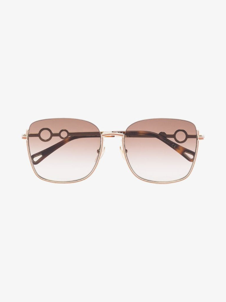 Gold Tone Sofya Square Sunglasses