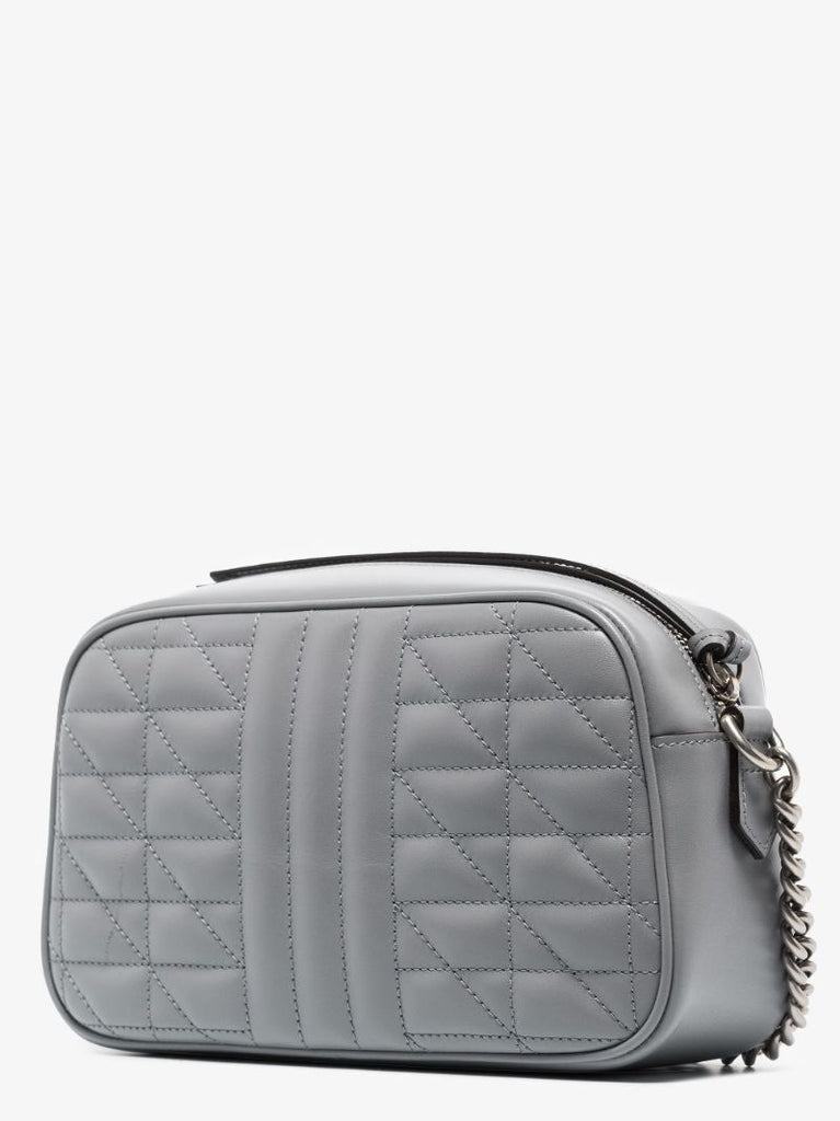 Grey Gg Marmont Small Leather Camera Bag
