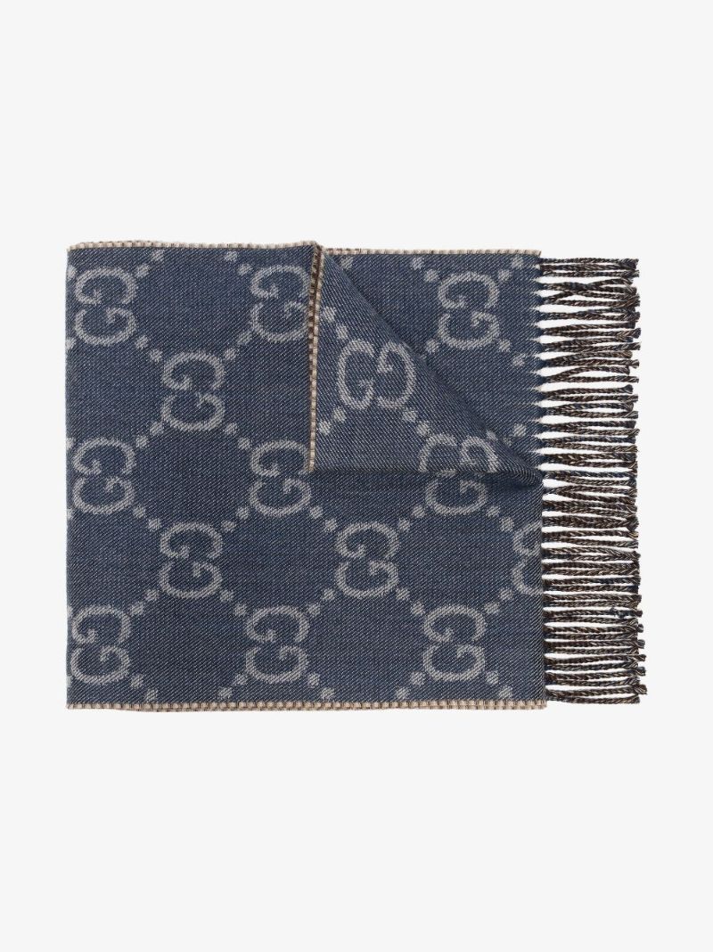 Blue Gg Supreme Wool Scarf