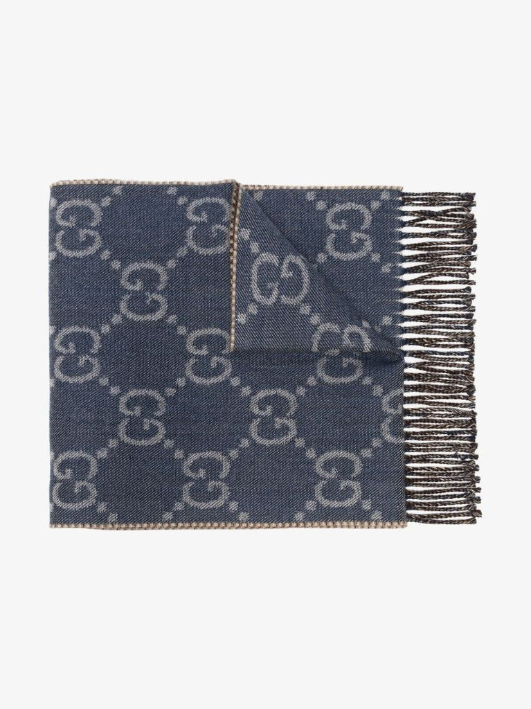 Blue Gg Supreme Wool Scarf