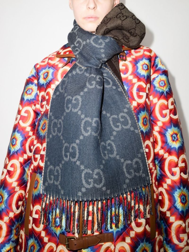 Blue Gg Supreme Wool Scarf