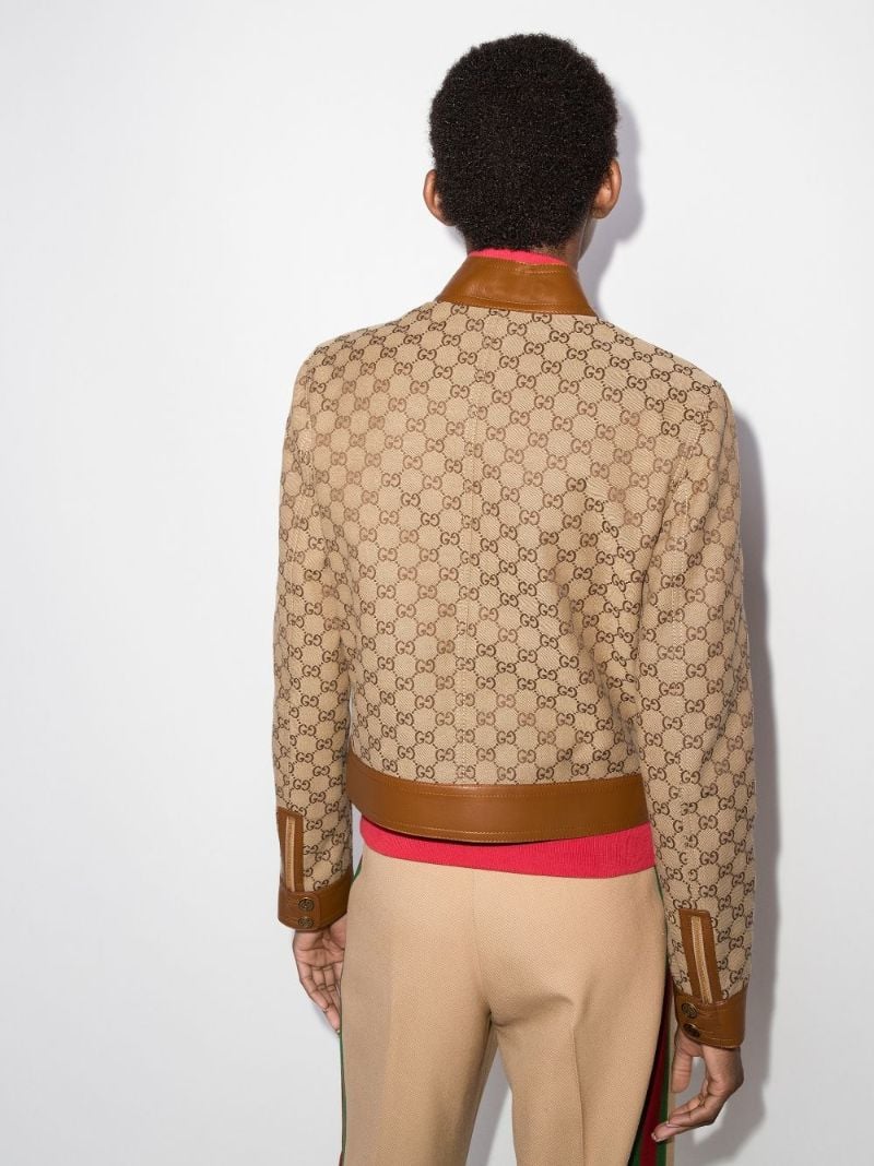 Brown Gg Supreme Biker Jacket
