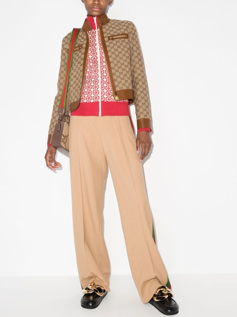 Brown Gg Supreme Biker Jacket