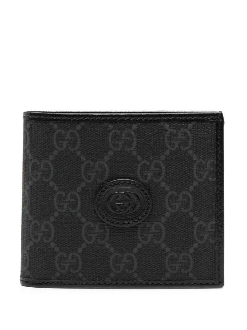 Black Gg-canvas Bi-fold Wallet