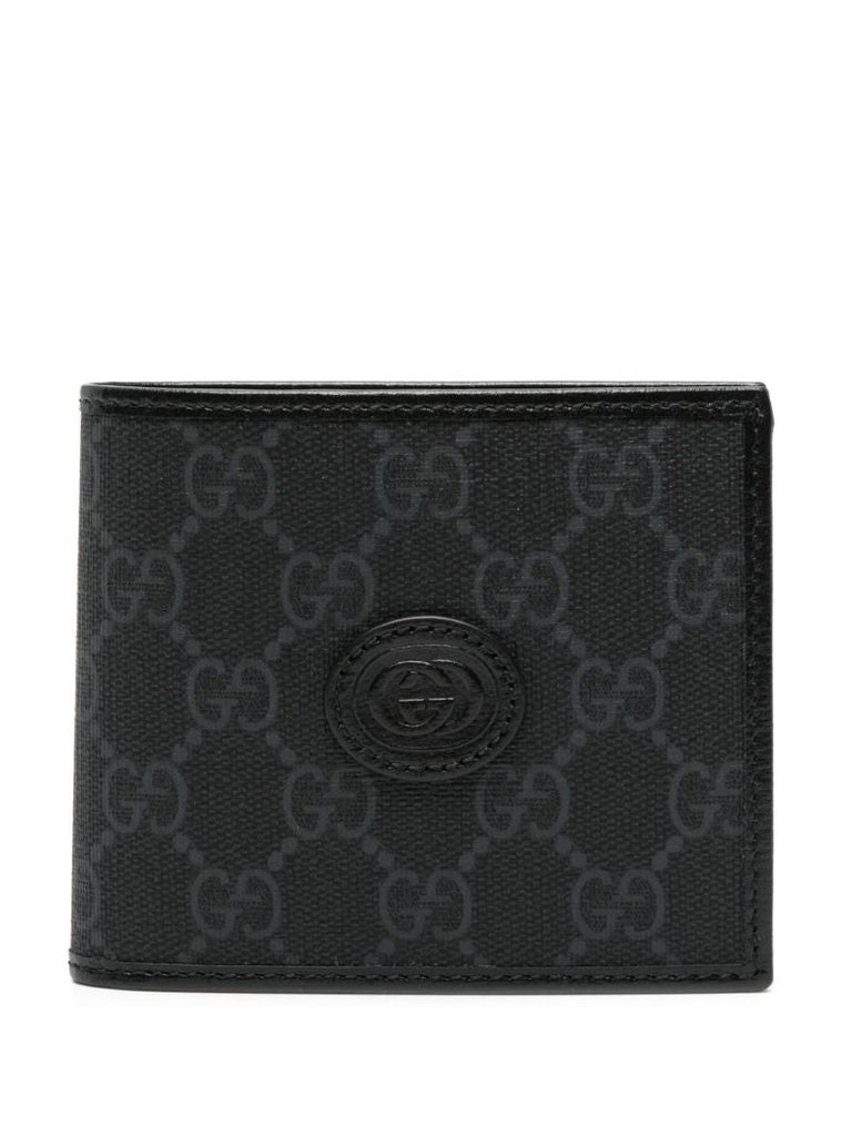 Black Gg-canvas Bi-fold Wallet