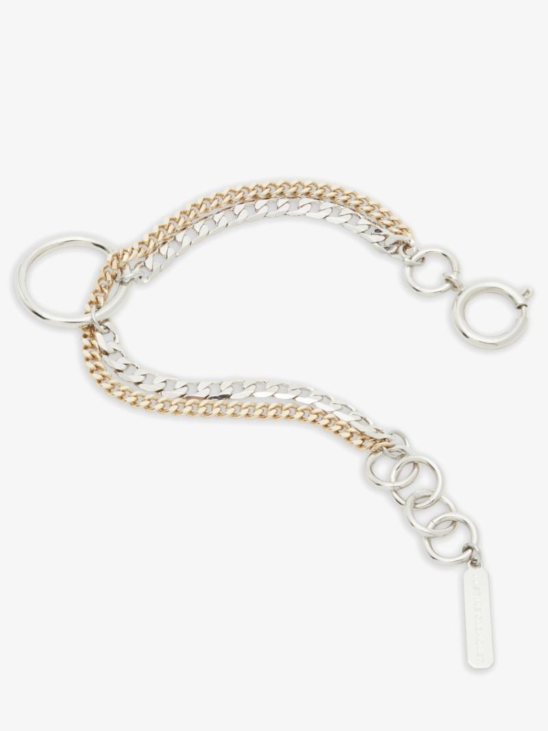 Silver Tone and Gold-plated Jane Layered Chain Bracelet