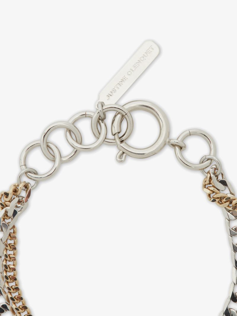 Silver Tone and Gold-plated Jane Layered Chain Bracelet