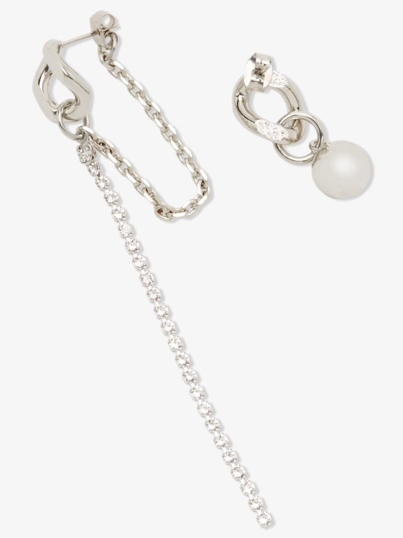 Silver Tone Betty Crystal Drop Earrings
