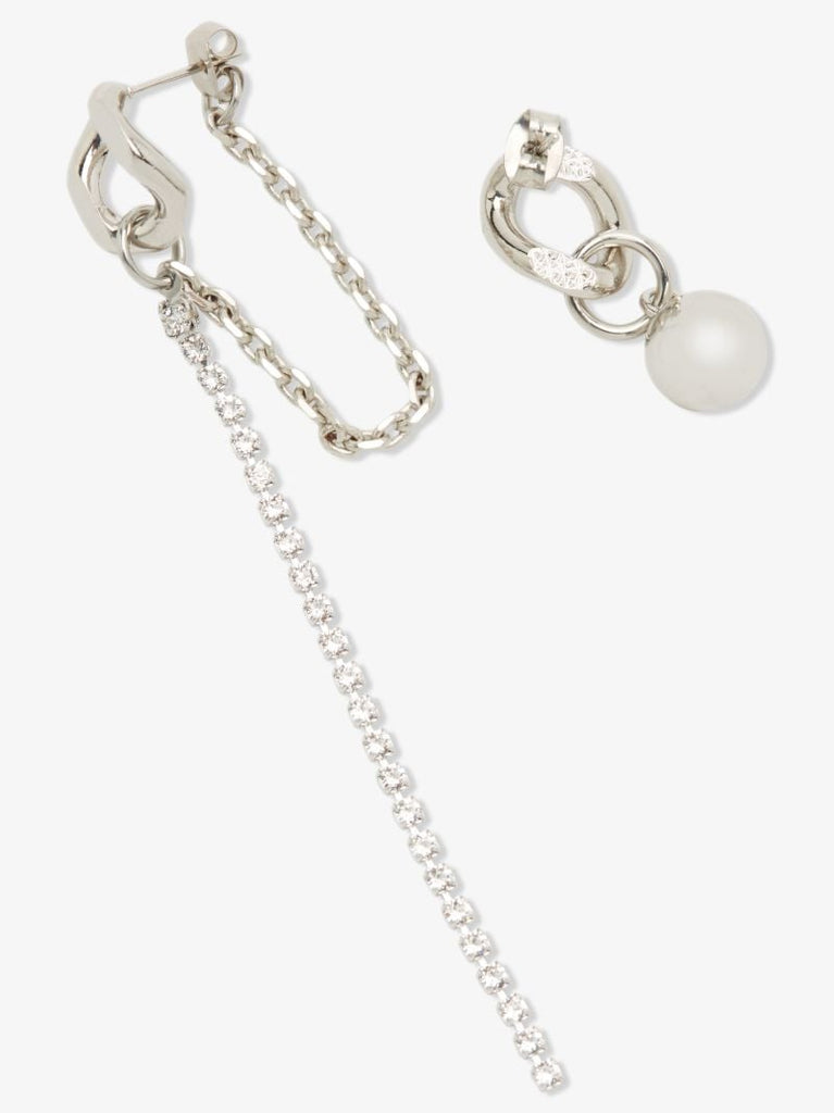 Silver Tone Betty Crystal Drop Earrings