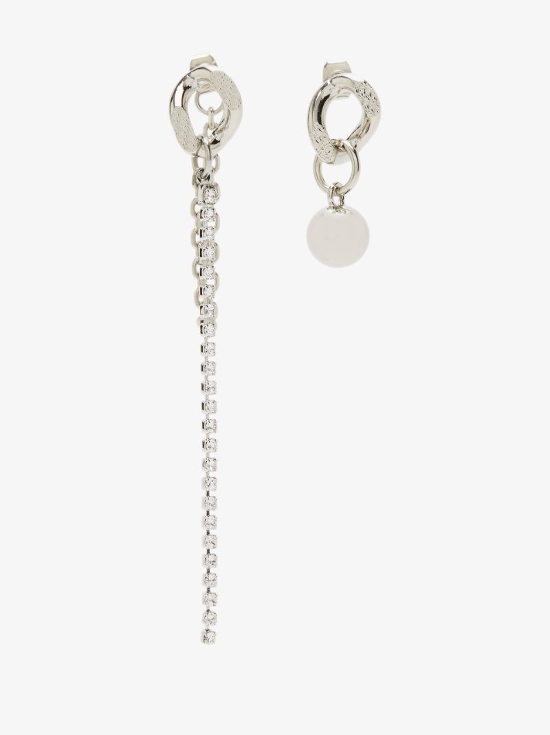 Silver Tone Betty Crystal Drop Earrings