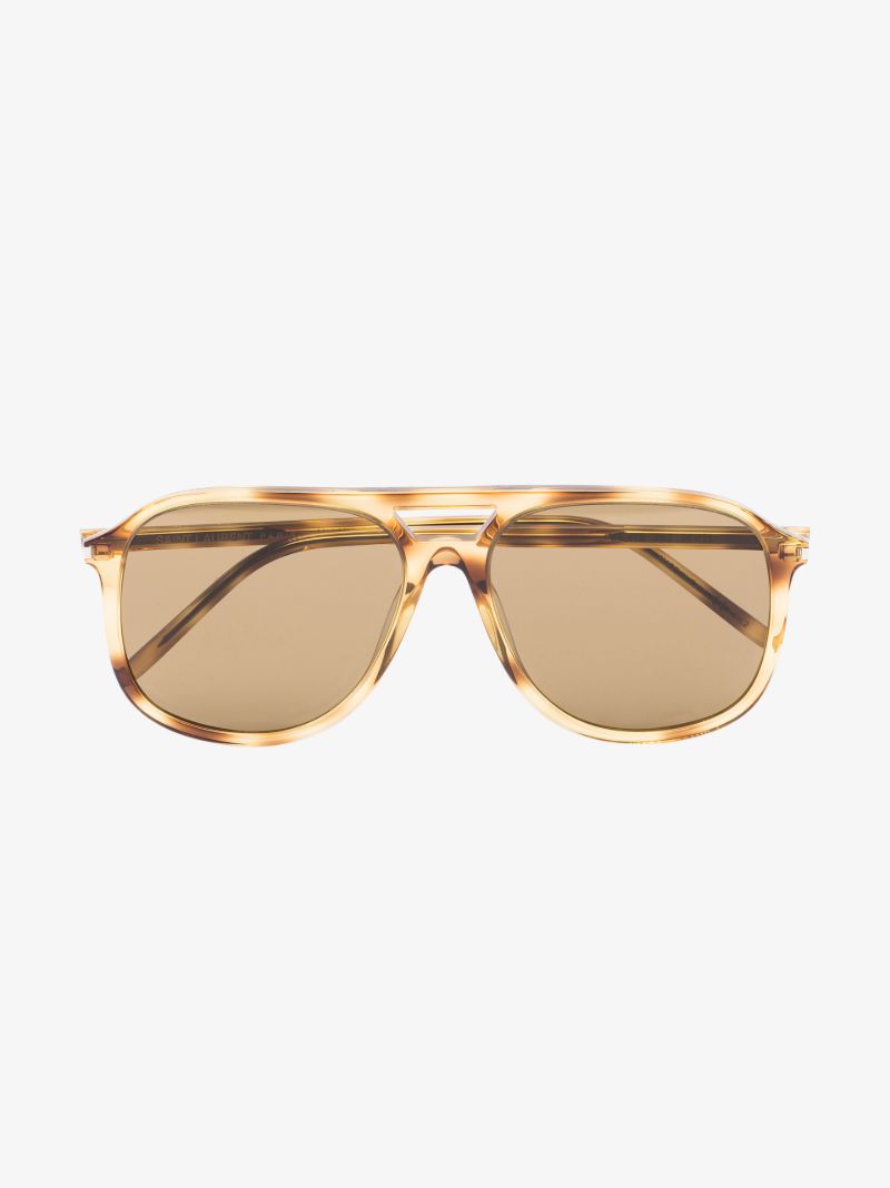 Brown Oversized Aviator-style Sunglasses