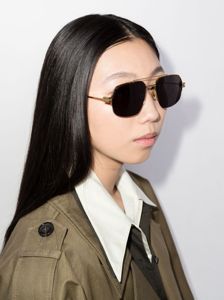 Gold-tone Bond Aviator-style Sunglasses