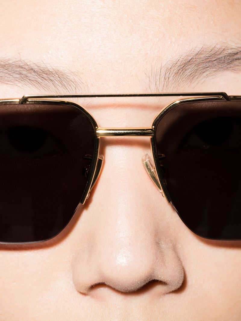 Gold-tone Bond Aviator-style Sunglasses