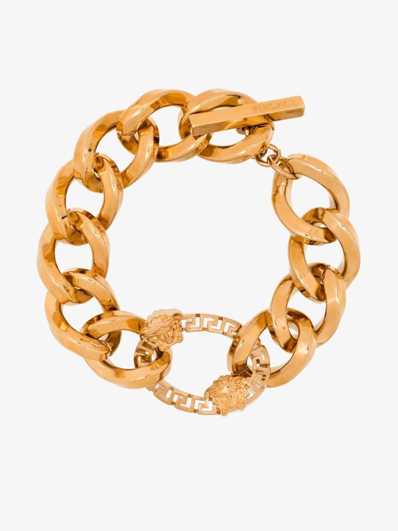 Gold Tone Greca Chain Bracelet