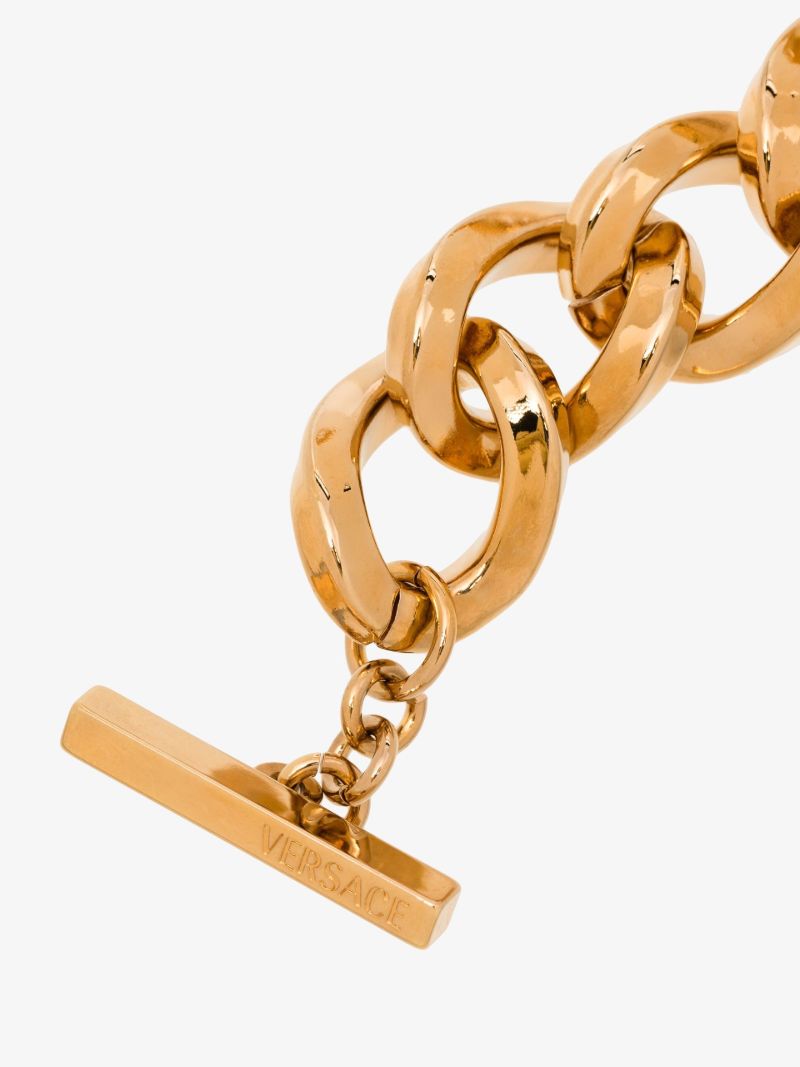Gold Tone Greca Chain Bracelet