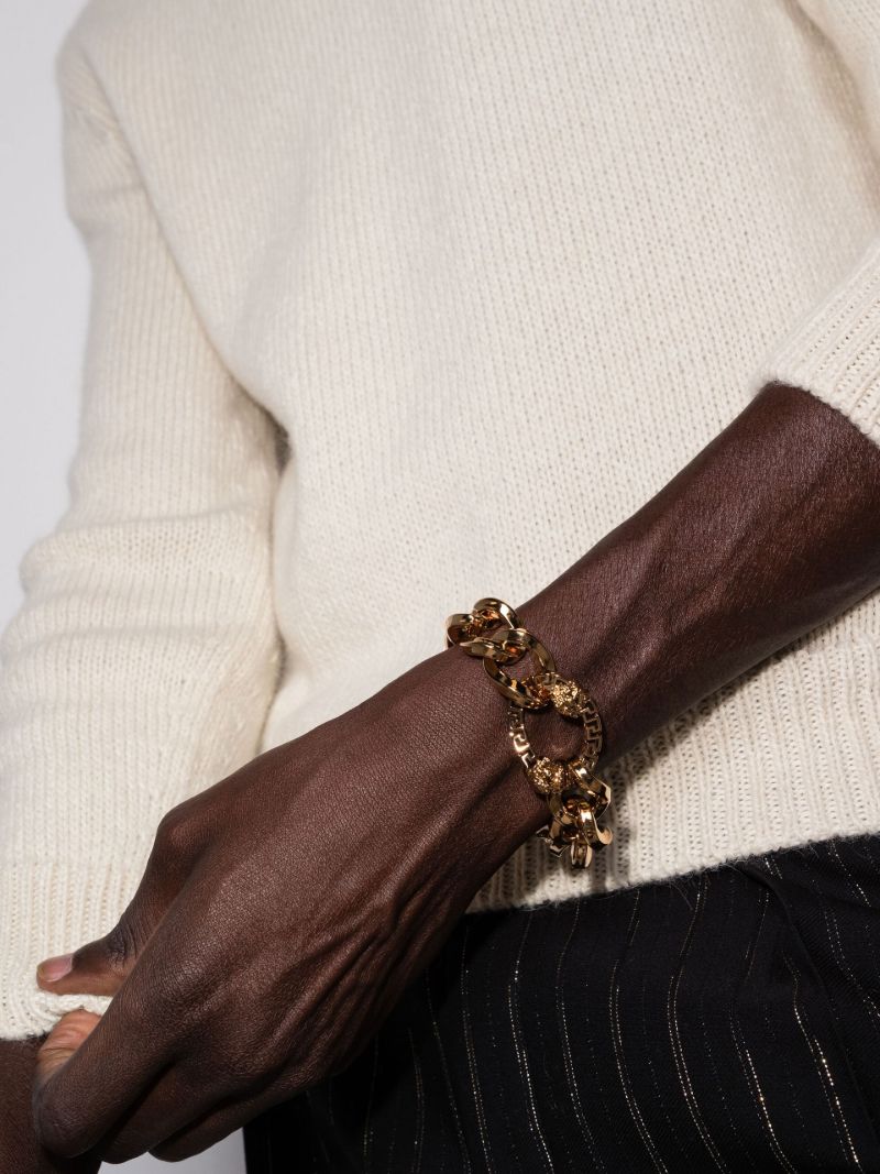 Gold Tone Greca Chain Bracelet
