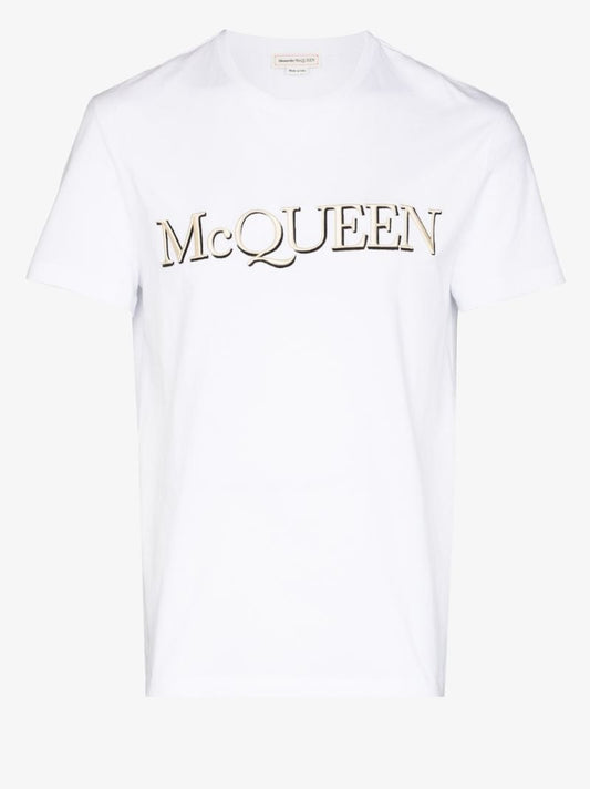 White Logo Cotton T-shirt