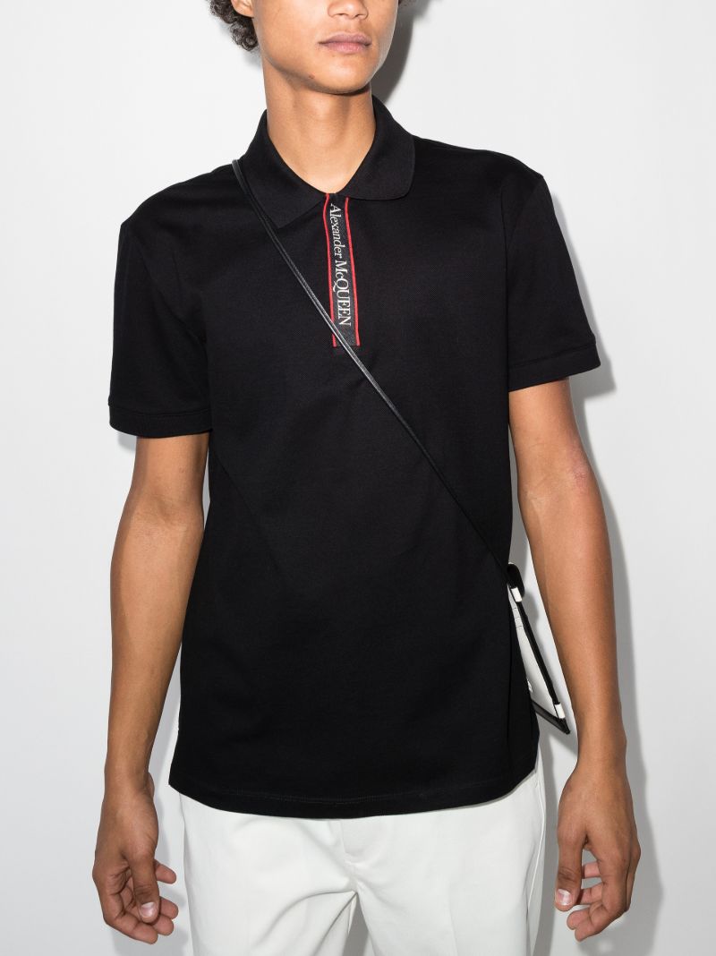 Black Vertical Logo Polo Shirt