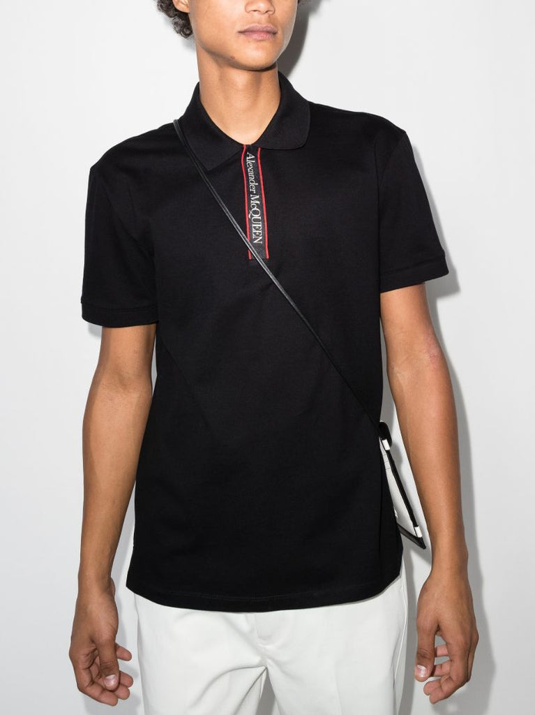 Black Vertical Logo Polo Shirt