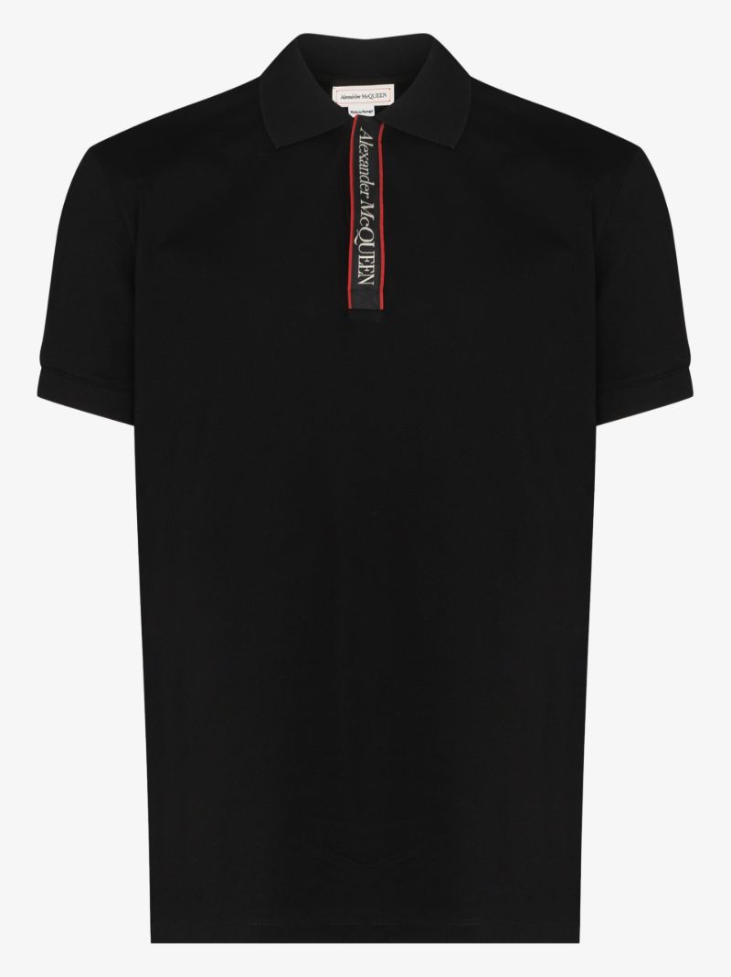Black Vertical Logo Polo Shirt