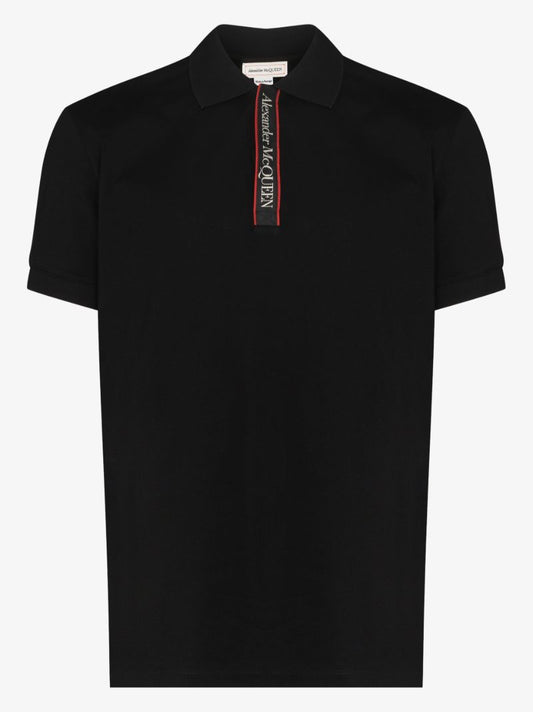 Black Vertical Logo Polo Shirt