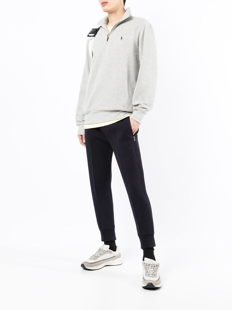 Grey Pony Embroidered Zip-up Sweatshirt