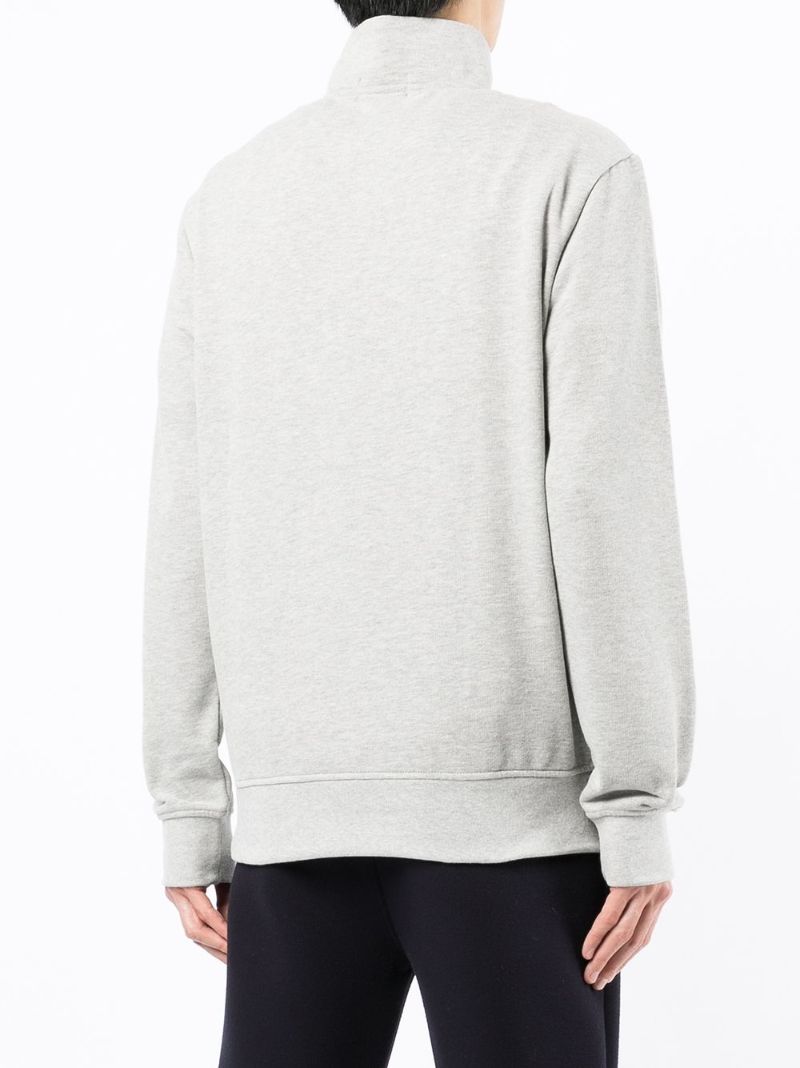 Grey Pony Embroidered Zip-up Sweatshirt
