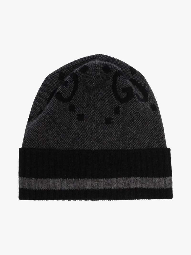 Black Gg Cashmere Beanie Hat