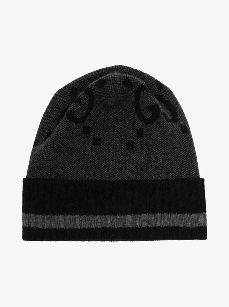 Black Gg Cashmere Beanie Hat